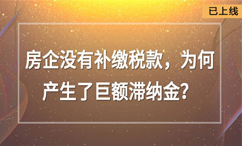 房企沒有補繳稅款，為何產生了巨額滯納金？