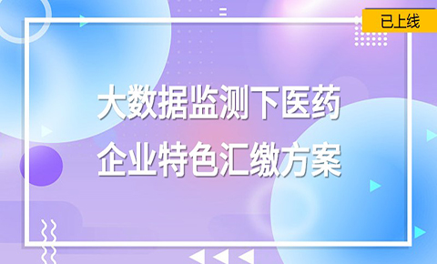 大數據監測下的醫藥行業特色匯繳方案