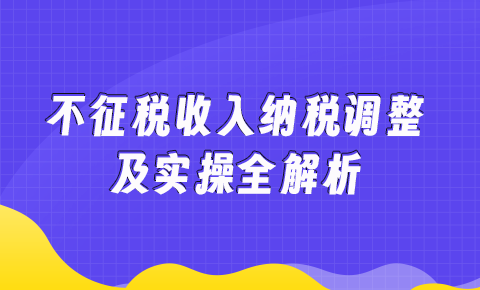 不征稅收入納稅調整及實操全解析