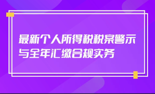 最新個人所得稅稅案警示與全年匯繳合規實務